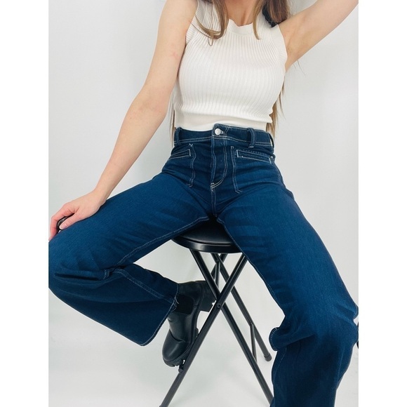 SOLD Free People We the Free Front Pocket Bootcut Denim Jeans Dark Wash Size 25 - Picture 3 of 9